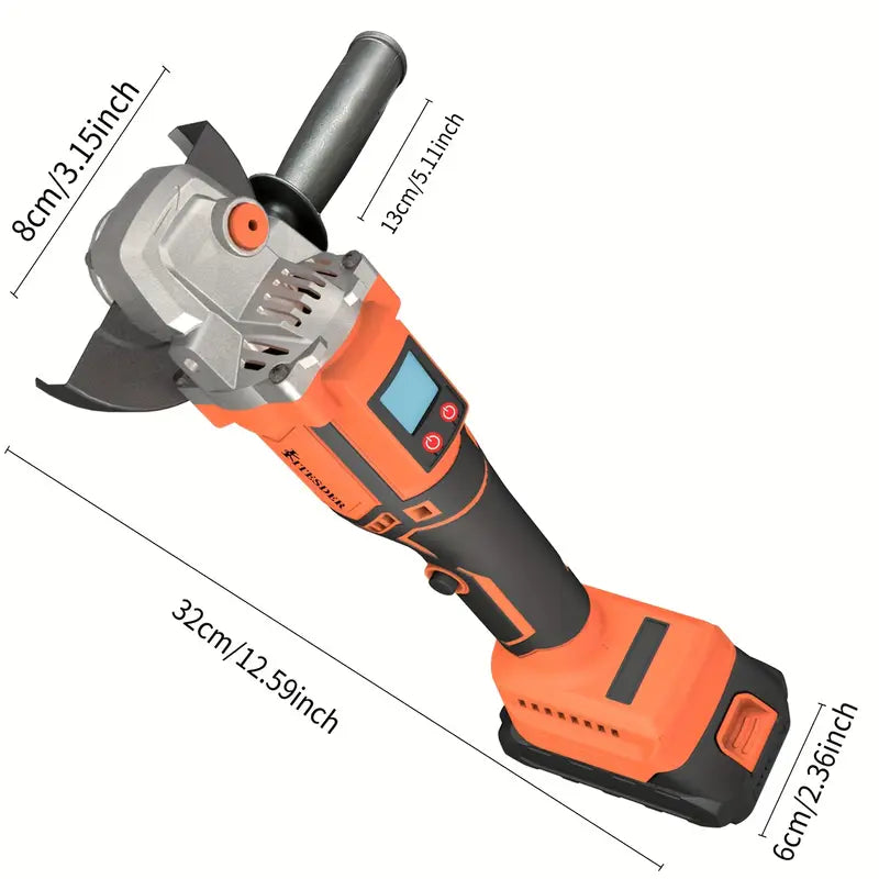 Brushless Motor Angle Grinder Cordless With Battery And Extensive Accessories, A Multi-purpose Machine, No Load Speed: 11000r/min, Maximum Opening Depth: 30mm, Widely Used In Ceramic Tile, Stone, Steel. Polish, Frosted.